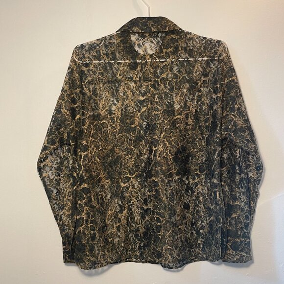 Zara snakeskin lace see through button up shirt - Picture 2 of 4